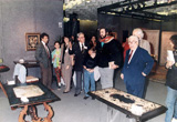 Visita di Pavarotti alla nostra collezione in occasione della I mostra degli antiquari Toscani 1990